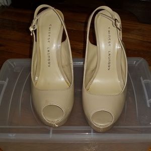 Chinese Laundry peep toe strap heels